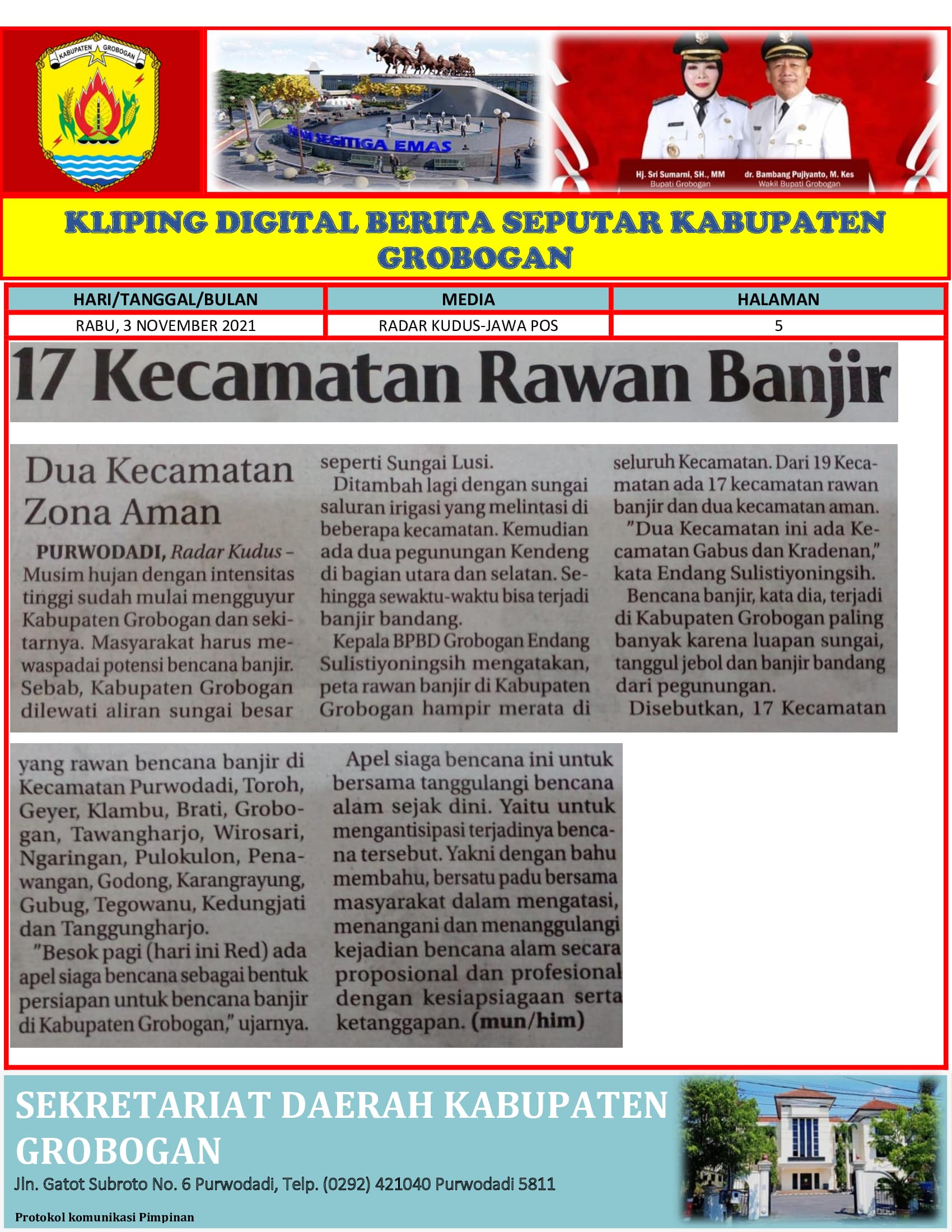 17 Kecamatan Rawan Banjir Radar Kudus 3.11.2021 min