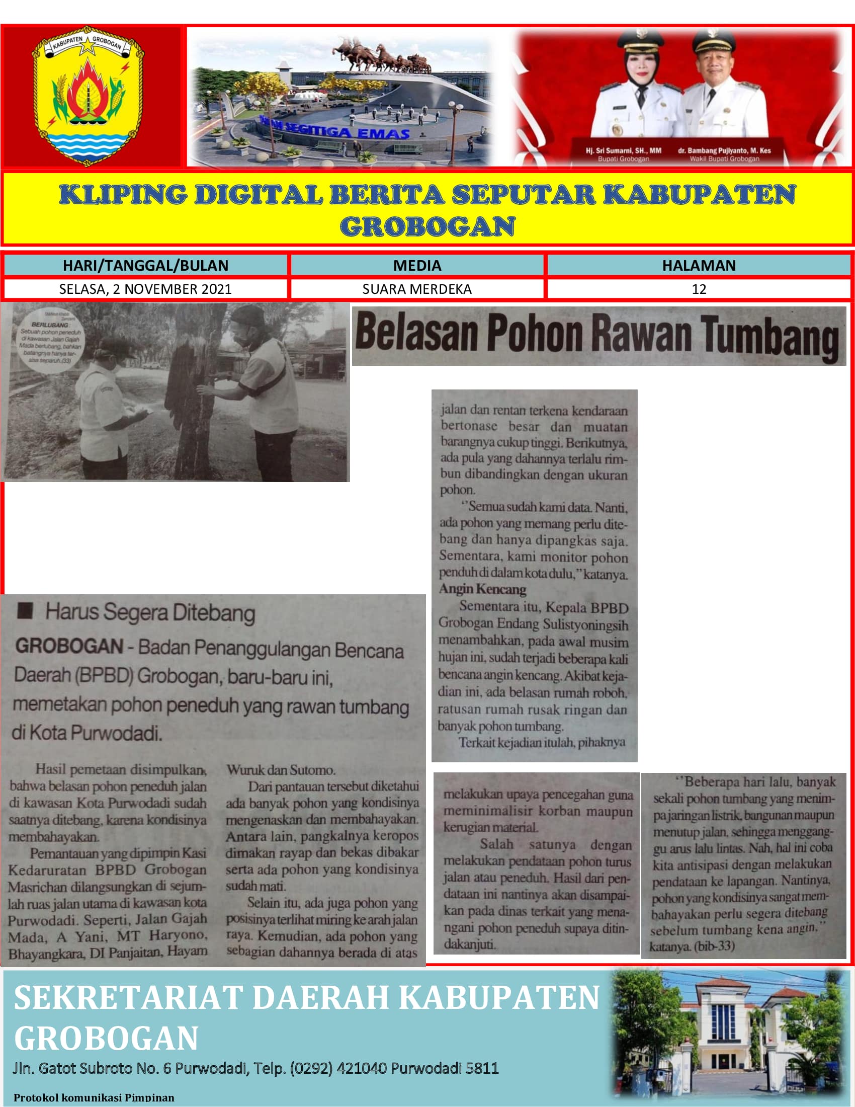 Belasan Pohon Tumbang Suara Merdeka 2.11.2021