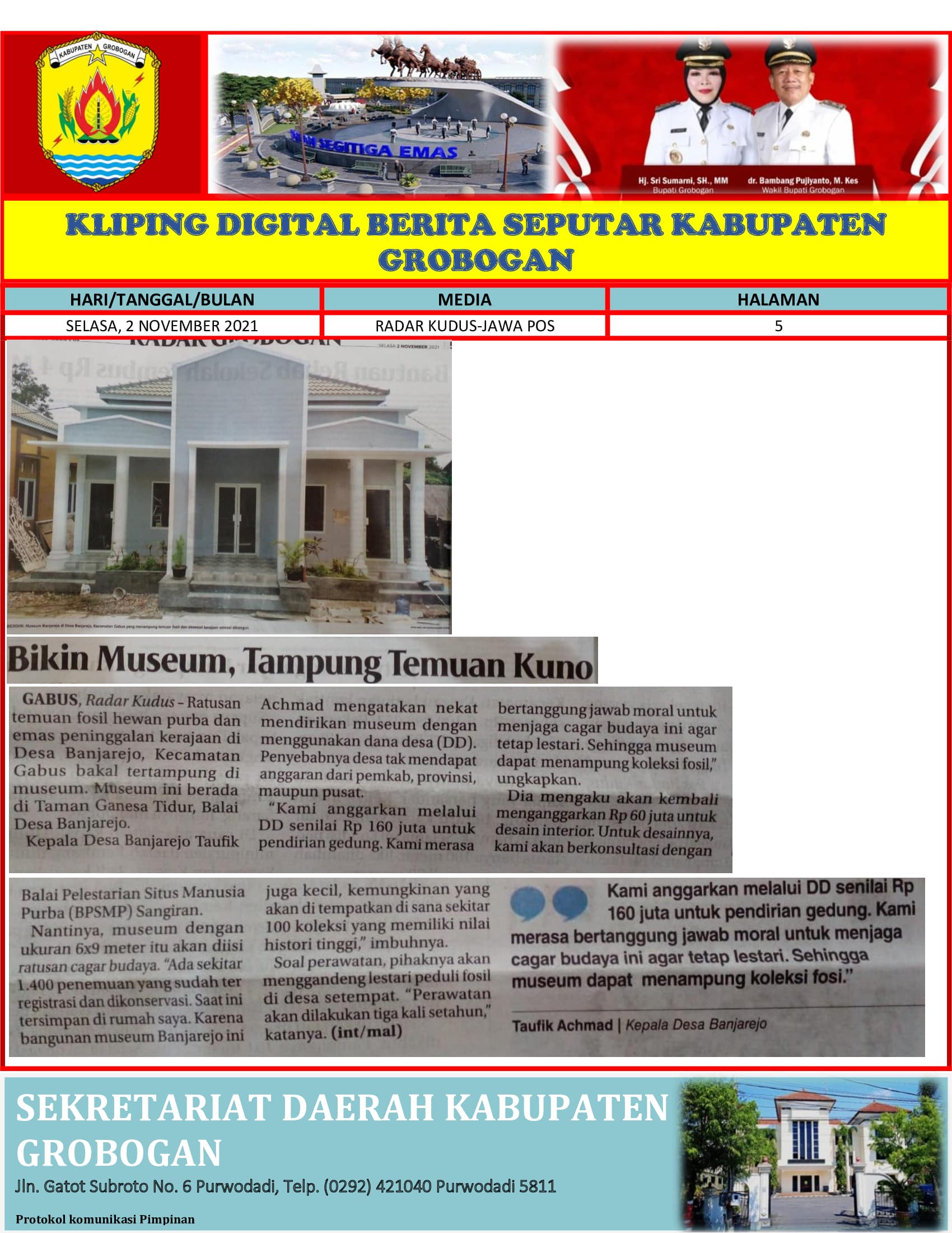 Bikin Museum Tampung Temuan Kuno Radar Kudus 2.11.2021