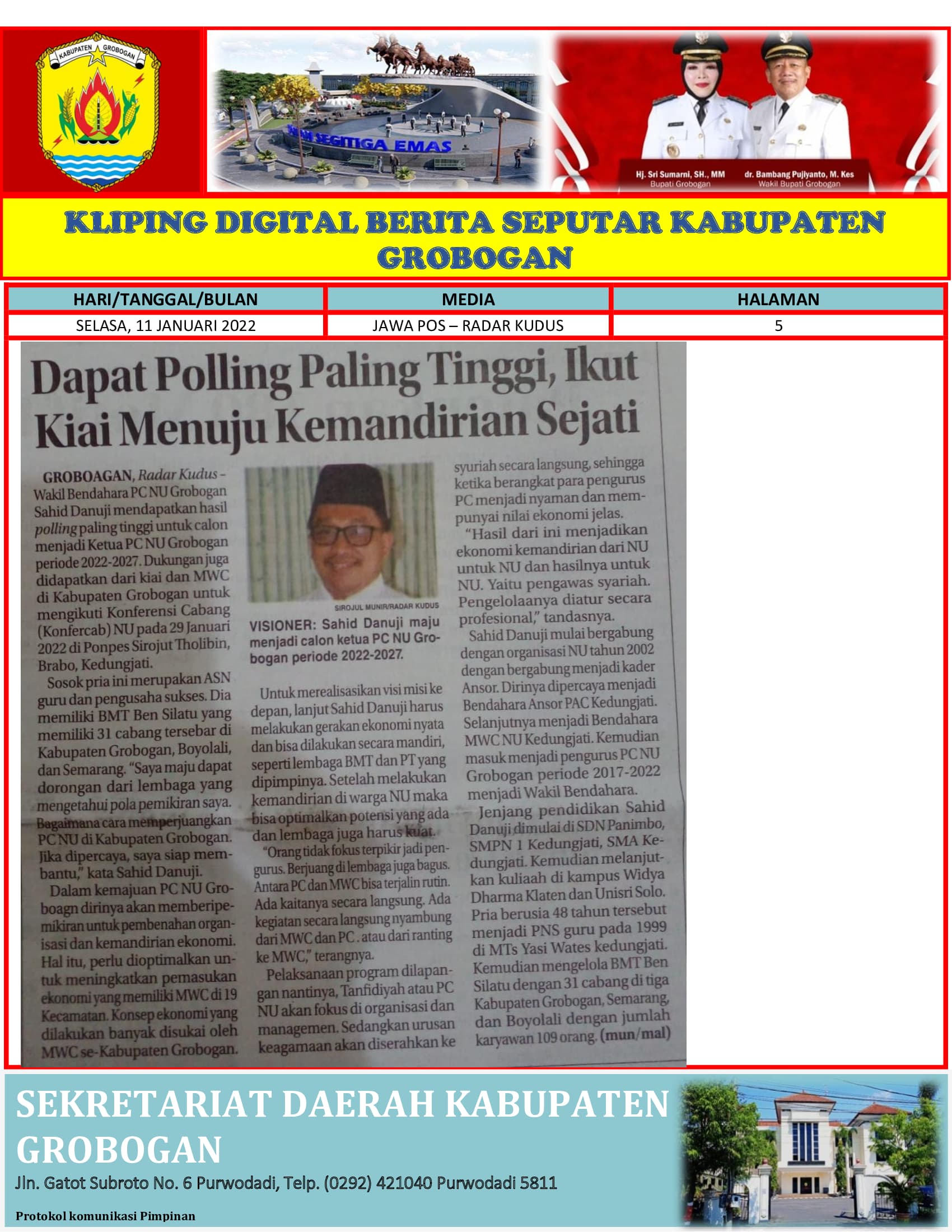 Dapat Polling Paling Tinggi Ikut Kiai Menuju Kemandirian Sejati Radar Kudus 11 Januari 2022