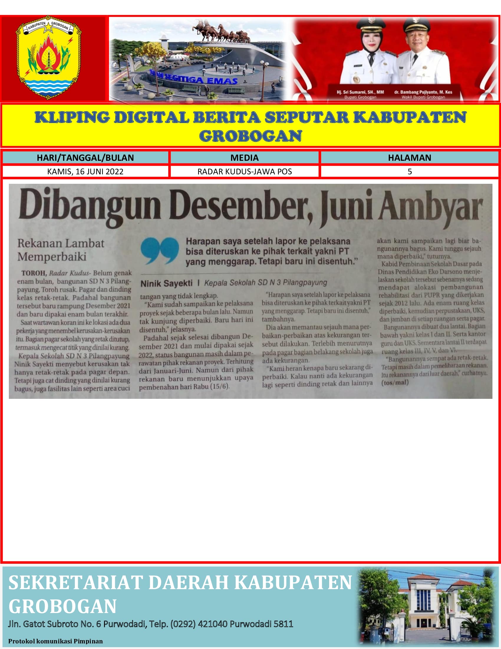 Dibangun Desember Juni Ambyar Radar Kudus 16062022