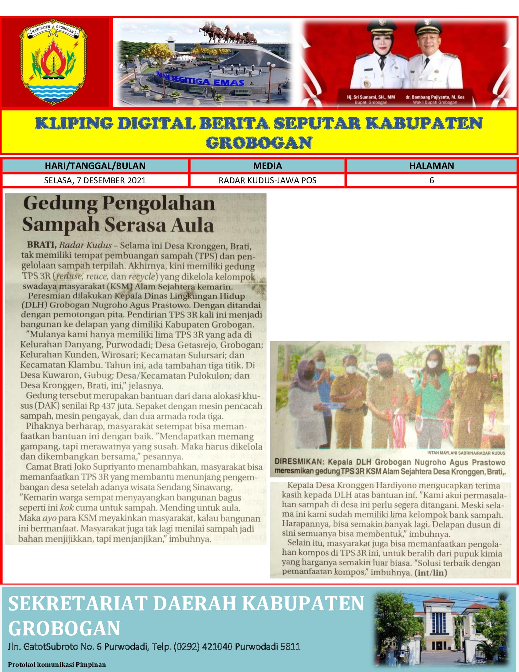 Gedung Pengolahan Sampah Serasa Aula Radar Kudus 7 Desember 2021