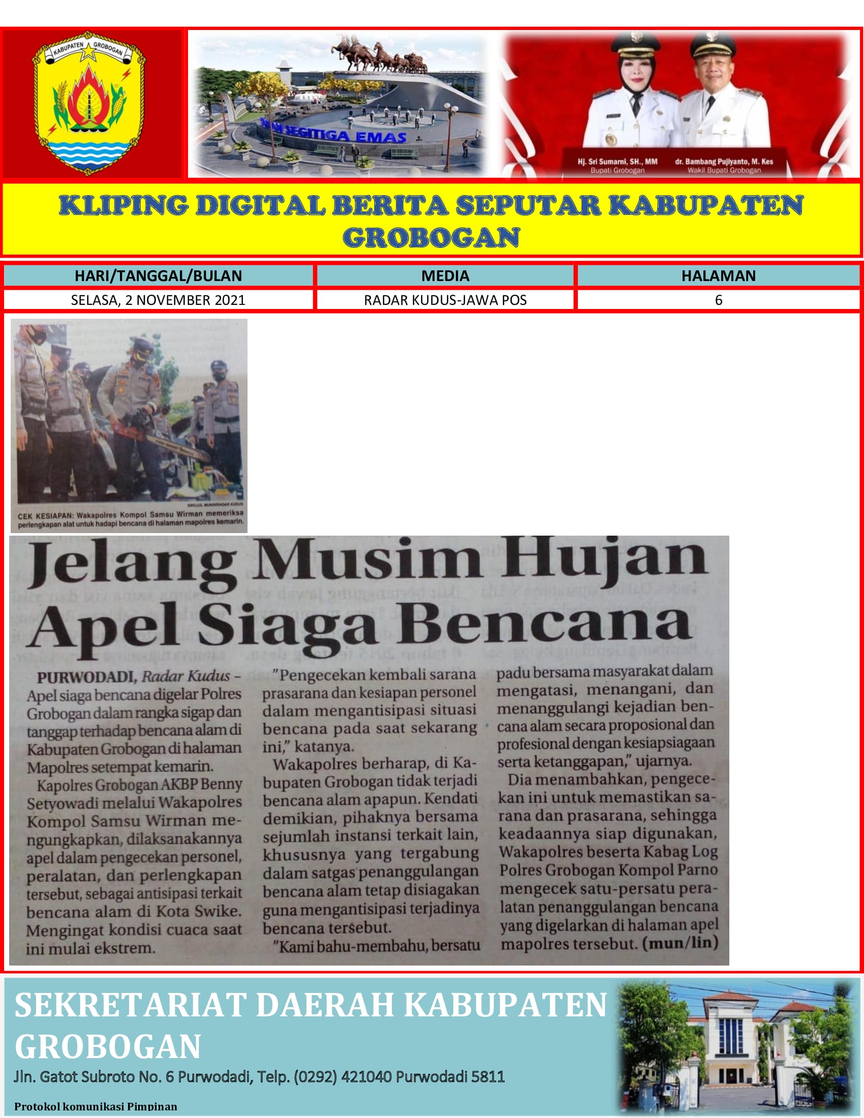 Jelang Musim Hujan Apel Siaga Bencana Radar Kudus 2.11.2021
