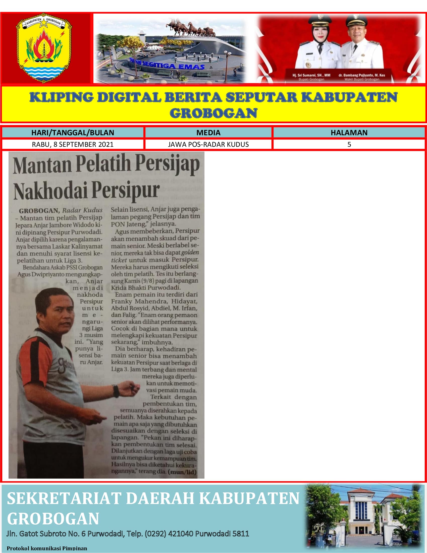Mantan Pelatih Persijap Nahkodai Persipur Radar Kudus 08.09.2021