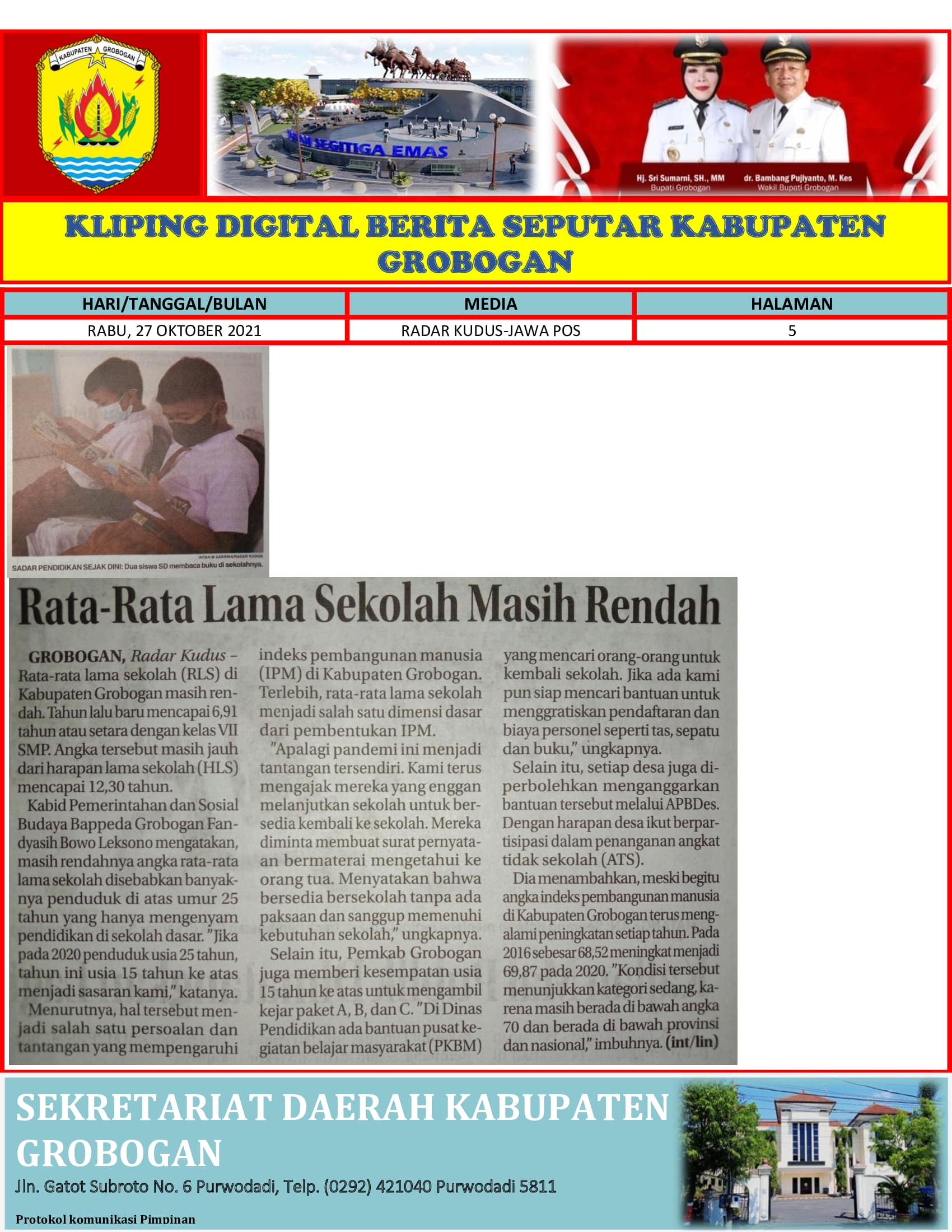 Rata Rata Lama Sekolah Masih Rendah Radar Kudus 27.10.2021