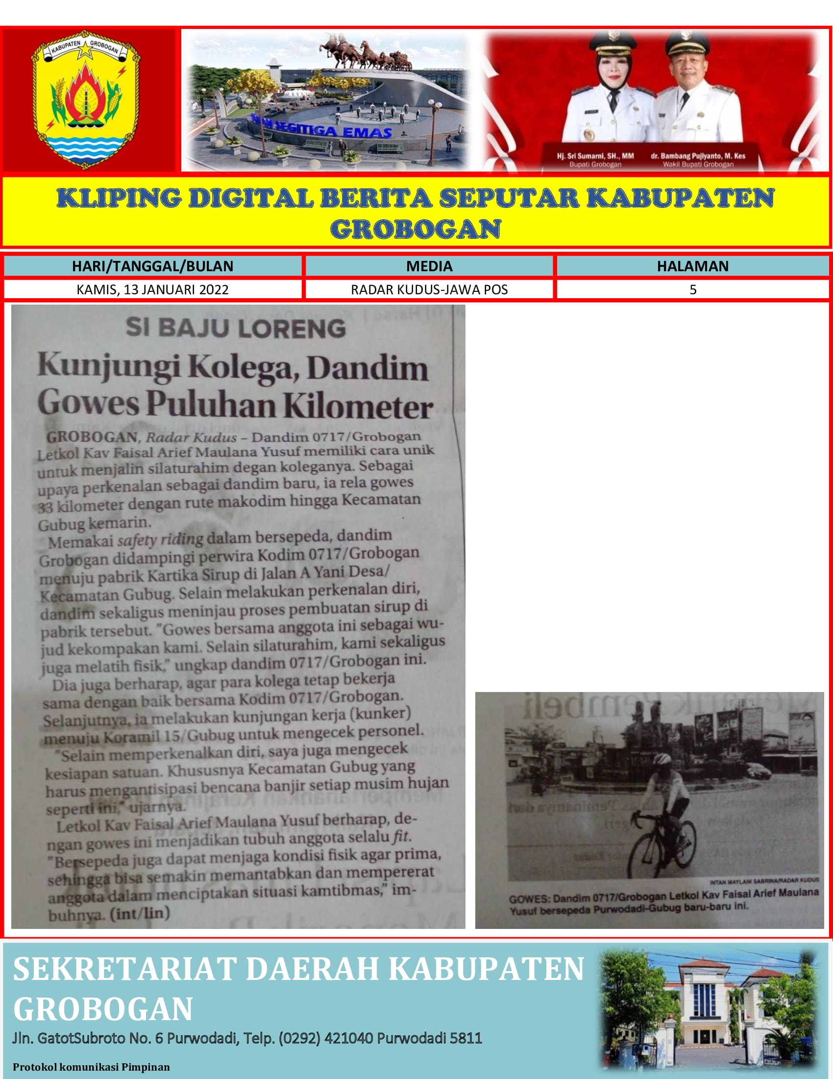 Kunjungi Kolega Dandim Gowes Puluhan Meter Radar Kudus 13012022