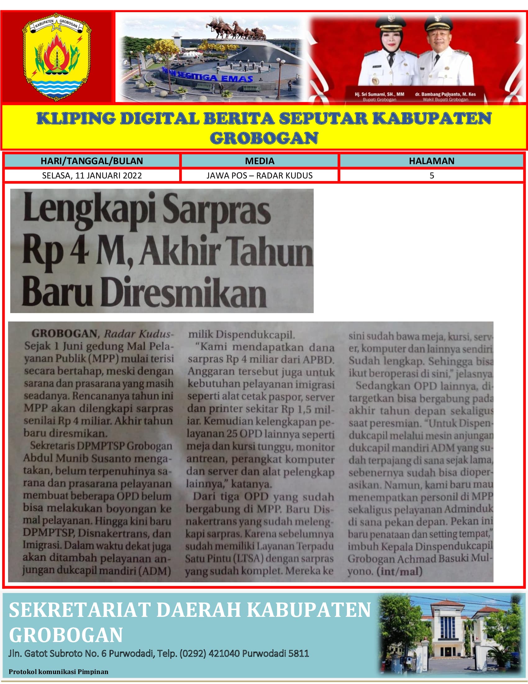 Lengkapi Sarpras Rp 4M Akhir Tahun Baru Diresmikan Radar Kudus 11 Januari 2022