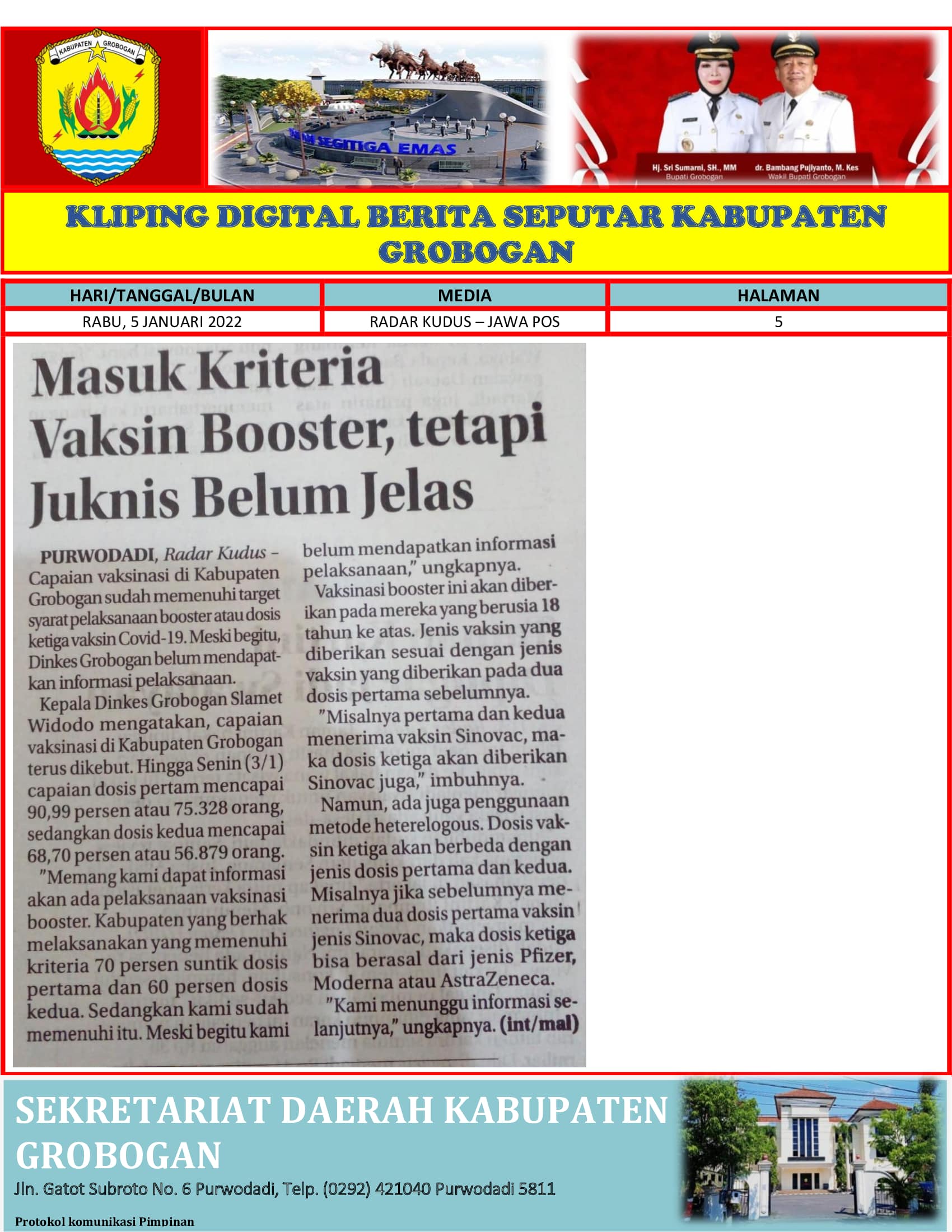 Masuk Kriteria Vaksin Booster Tetapi Juknis Belum Jelas Radar Kudus 5 Januari 2022