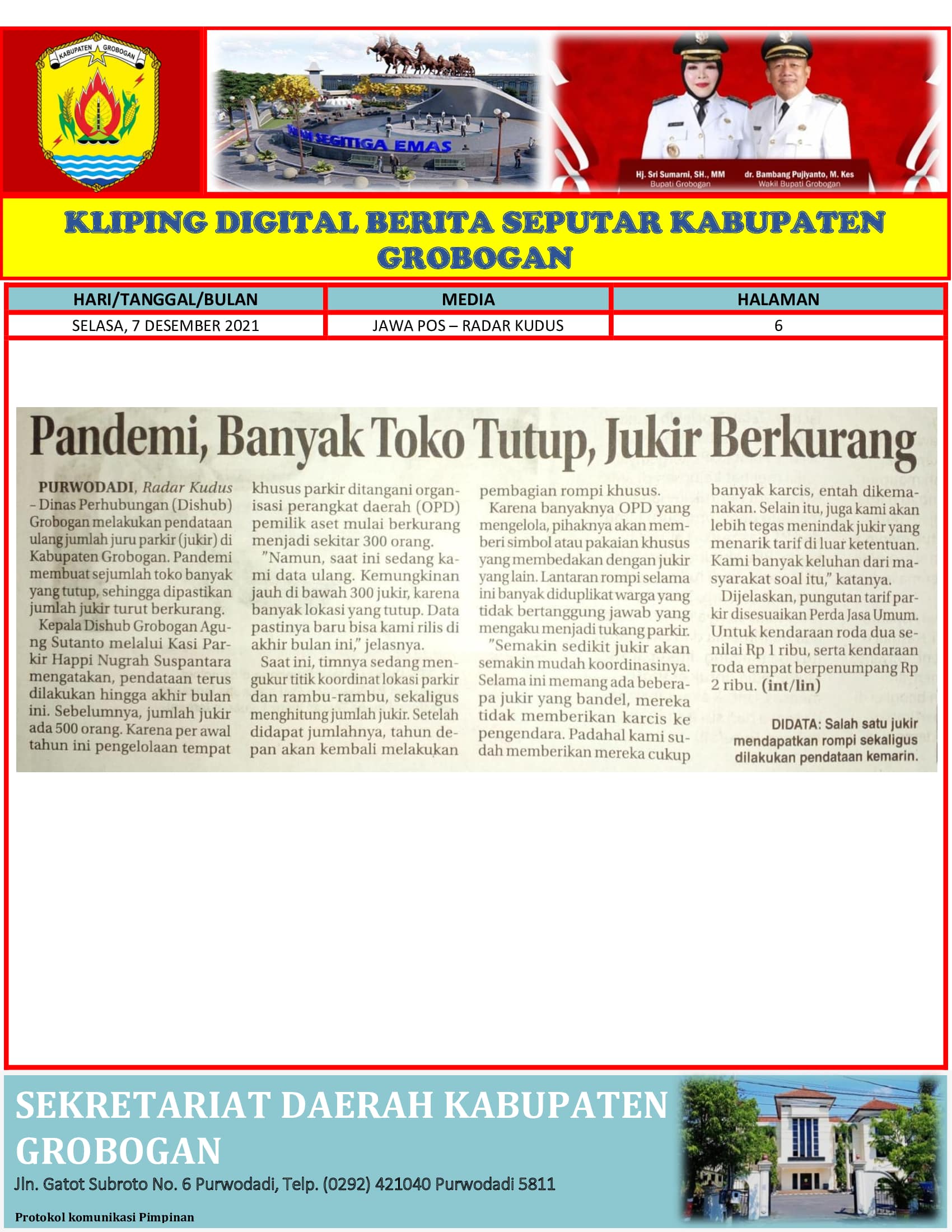 Pandemi Banyak Toko Tutup Jukir Berkurang Radar Kudus 7 Desember 2021
