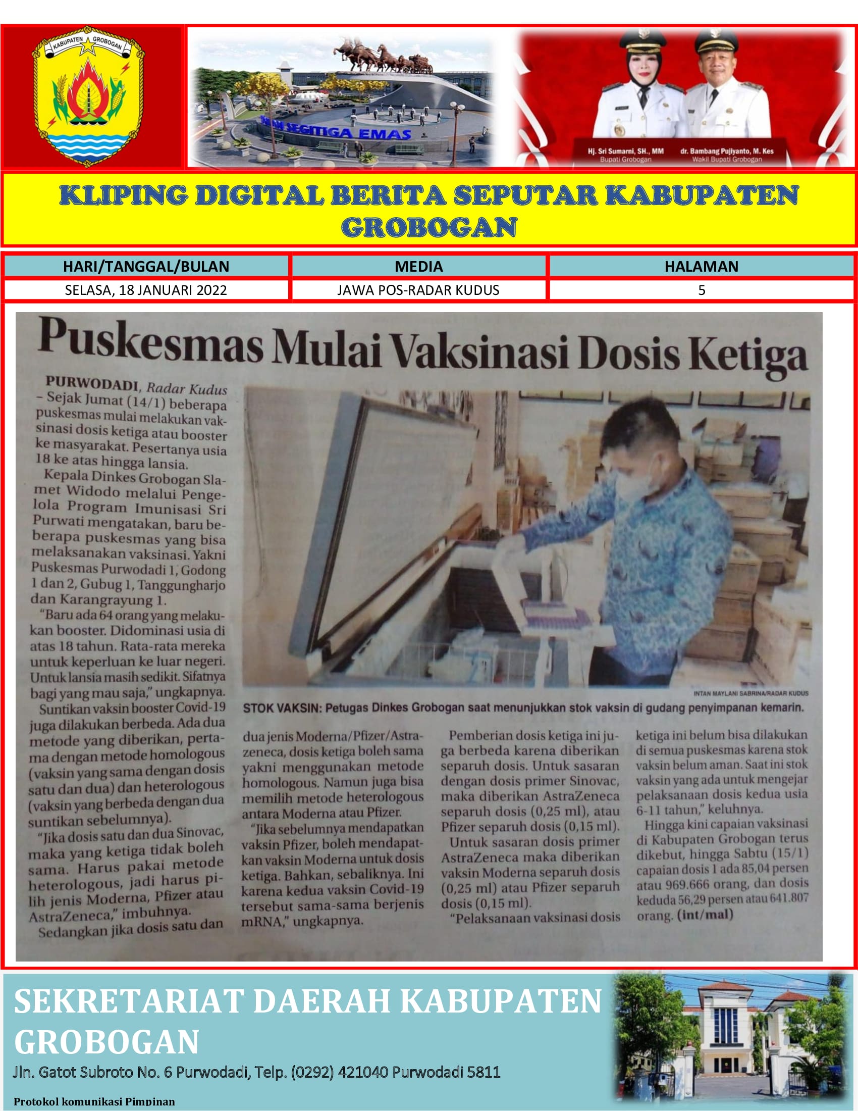 Puskesmas Mulai Vaksinasi Dosis Ketiga Radar Kudus 18012022 min