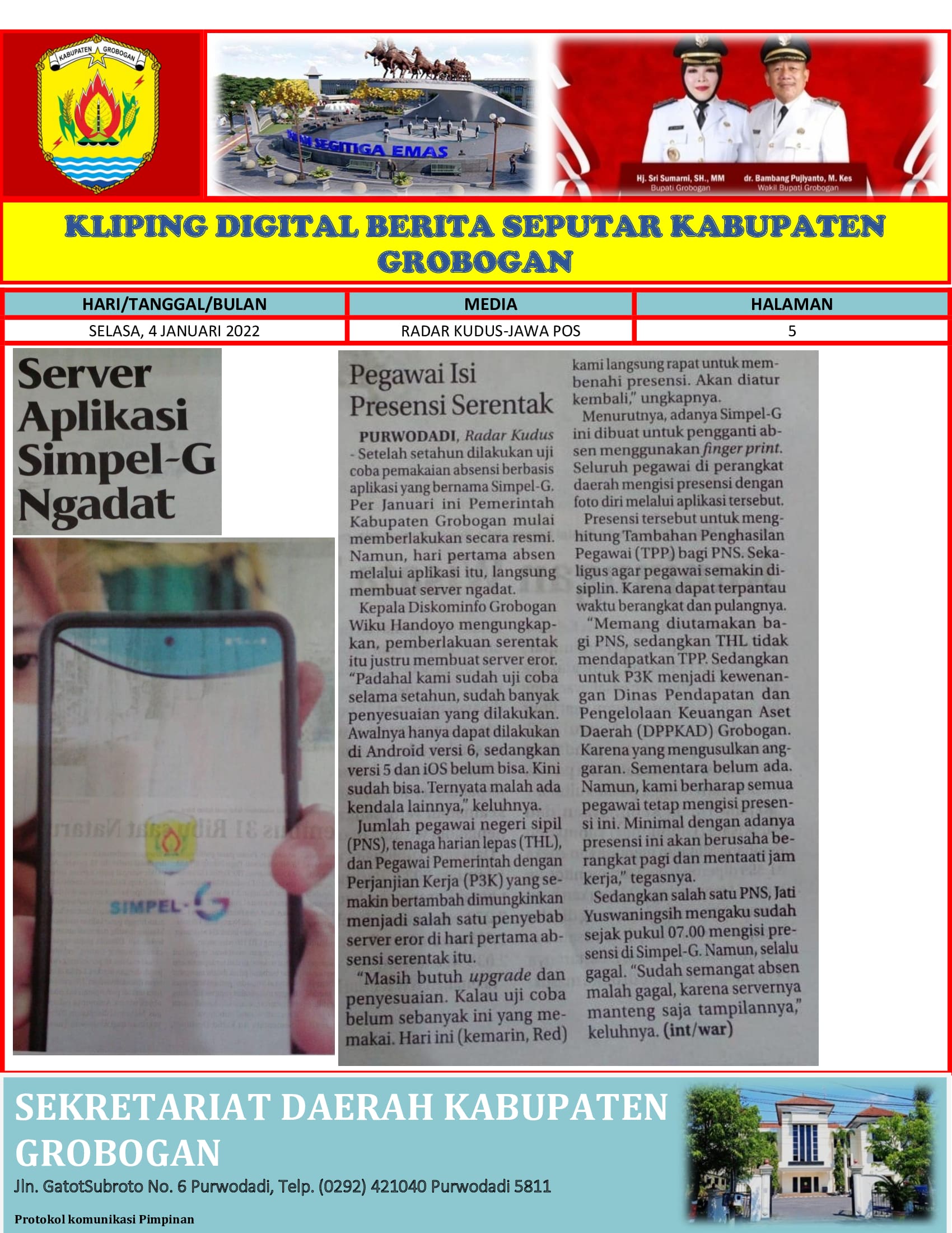 Server Aplikasi Simple G Ngadat Radar Kudus 4 Januari 2021