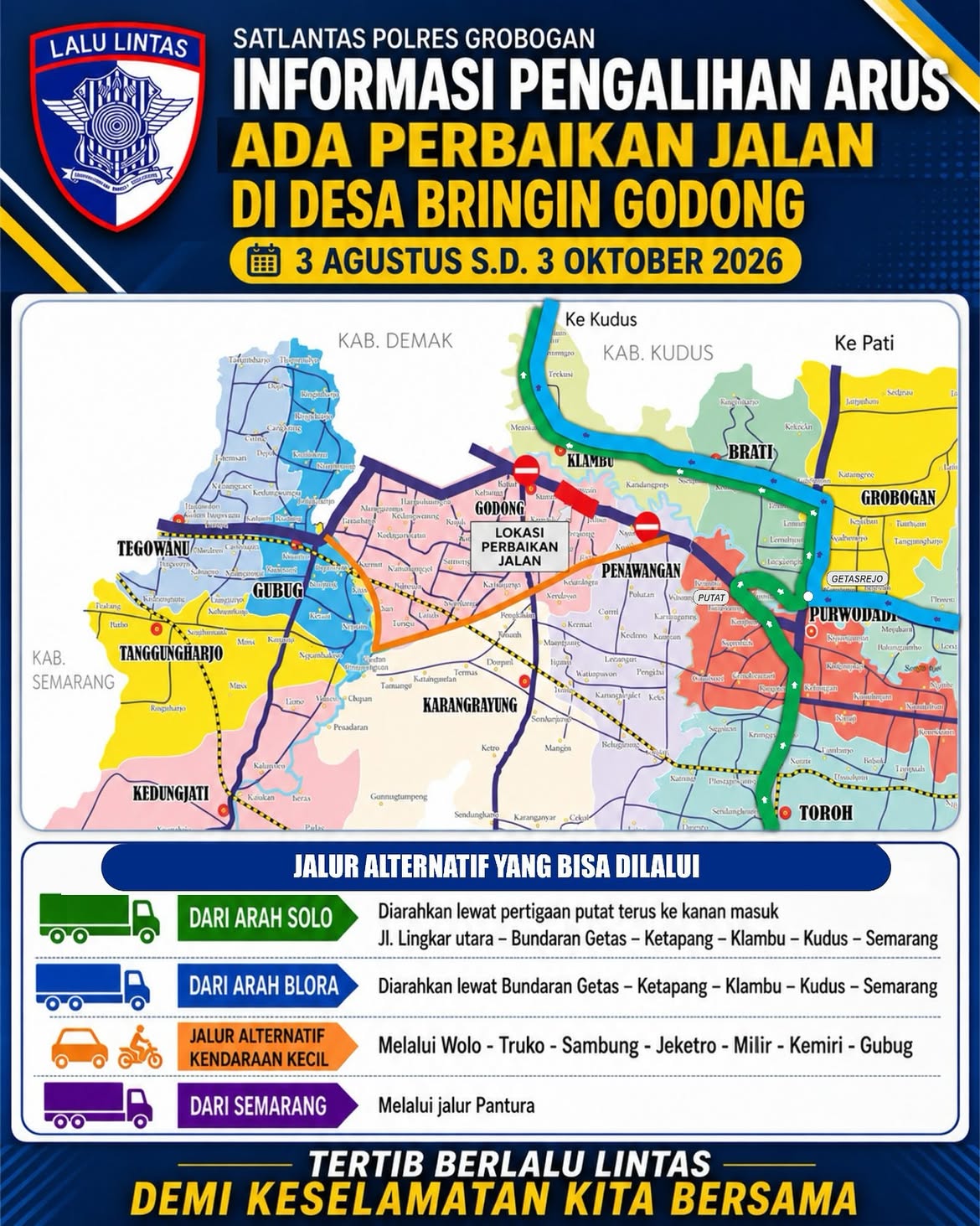  INFO PENGALIHAN ARUS LALU LINTASDemi kelancaran keamanan dan keselamatan selama perbaikan j