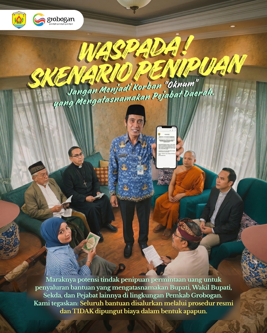 waspada penipuan mengatasnamakan pejabat pemkab grobogan